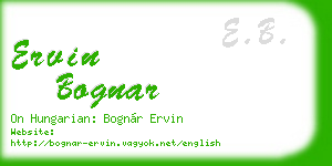 ervin bognar business card