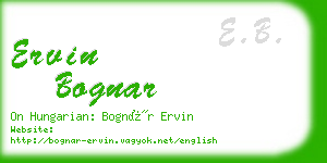 ervin bognar business card